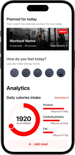 A view from the Fitness Tribe app.